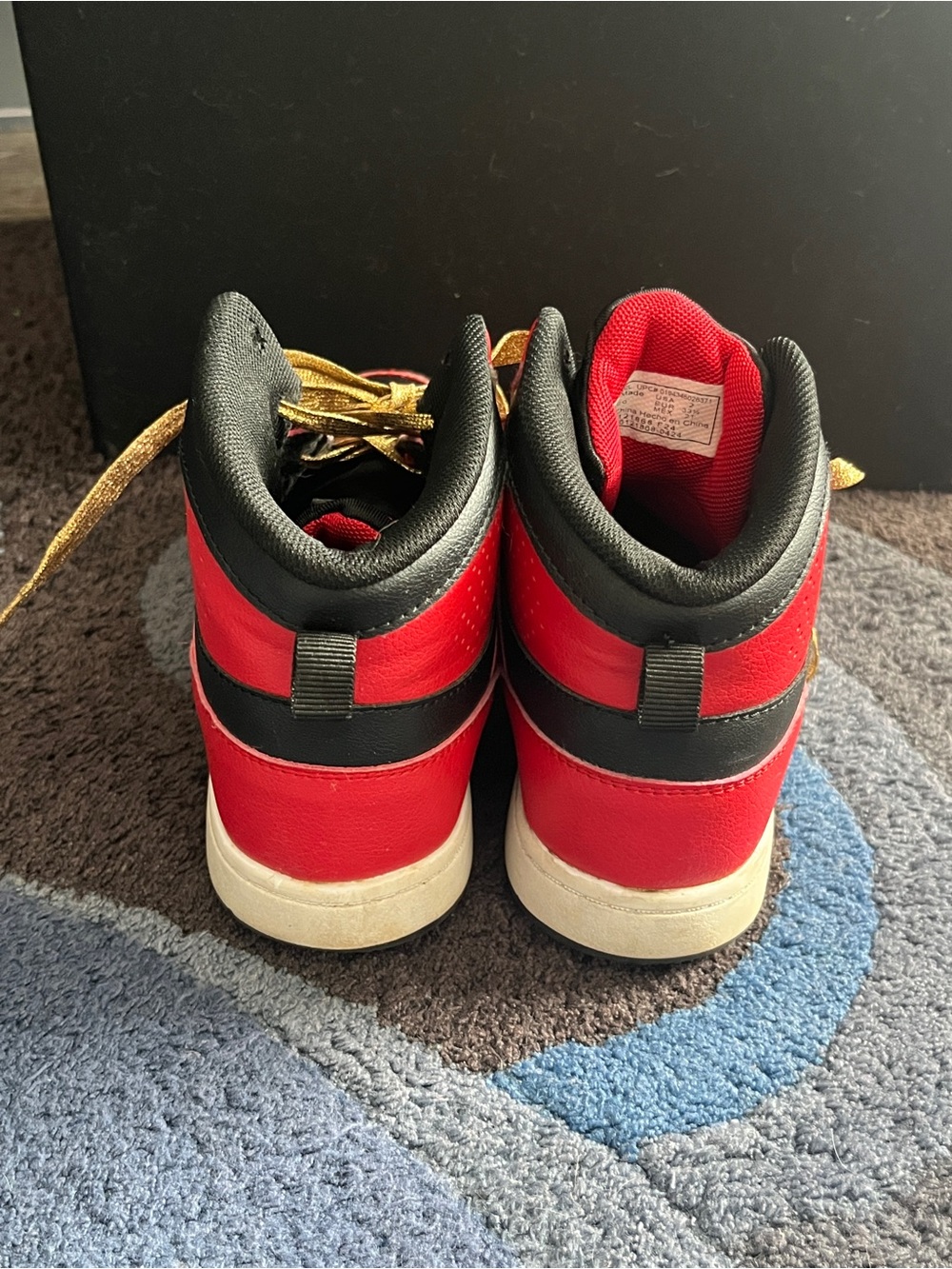 FUBU Kids Red, Black & Gold High-Top Sneakers - Picture 2 of 3